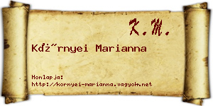 Környei Marianna névjegykártya